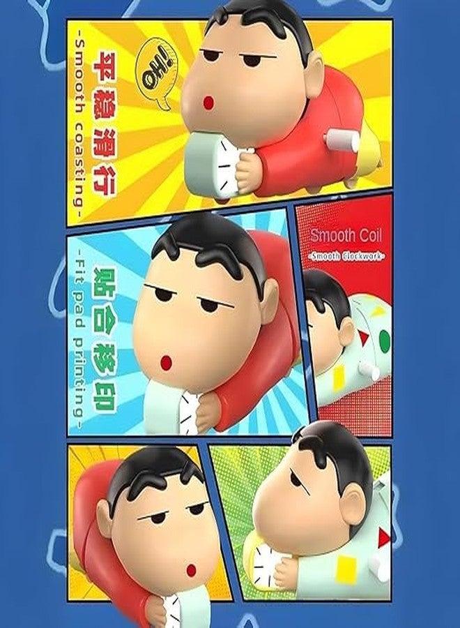 JAMBUVANTI Shinchan Manual Clockwork Toy Anime 5CM Character Styling Crawling Flat Push Children's Toy Moving Birthday Gift Figure - Image 5